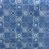 Dabu Blue Slub Cotton Floral Hand Block Printed Fabric