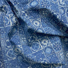 Dabu Blue Slub Cotton Floral Hand Block Printed Fabric