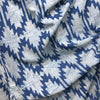 Dabu Blue Slub Cotton Geometric Hand Block Printed Fabric