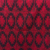 Dabu Red Slub Cotton Geometric Hand Block Printed Fabric