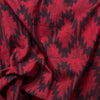 Dabu Red Slub Cotton Geometric Hand Block Printed Fabric