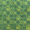 Dabu Green Slub Cotton Floral Hand Block Printed Fabric