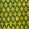 Dabu Green Slub Cotton Geometric Hand Block Printed Fabric