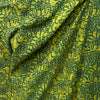 Dabu Green Slub Cotton Floral Hand Block Printed Fabric