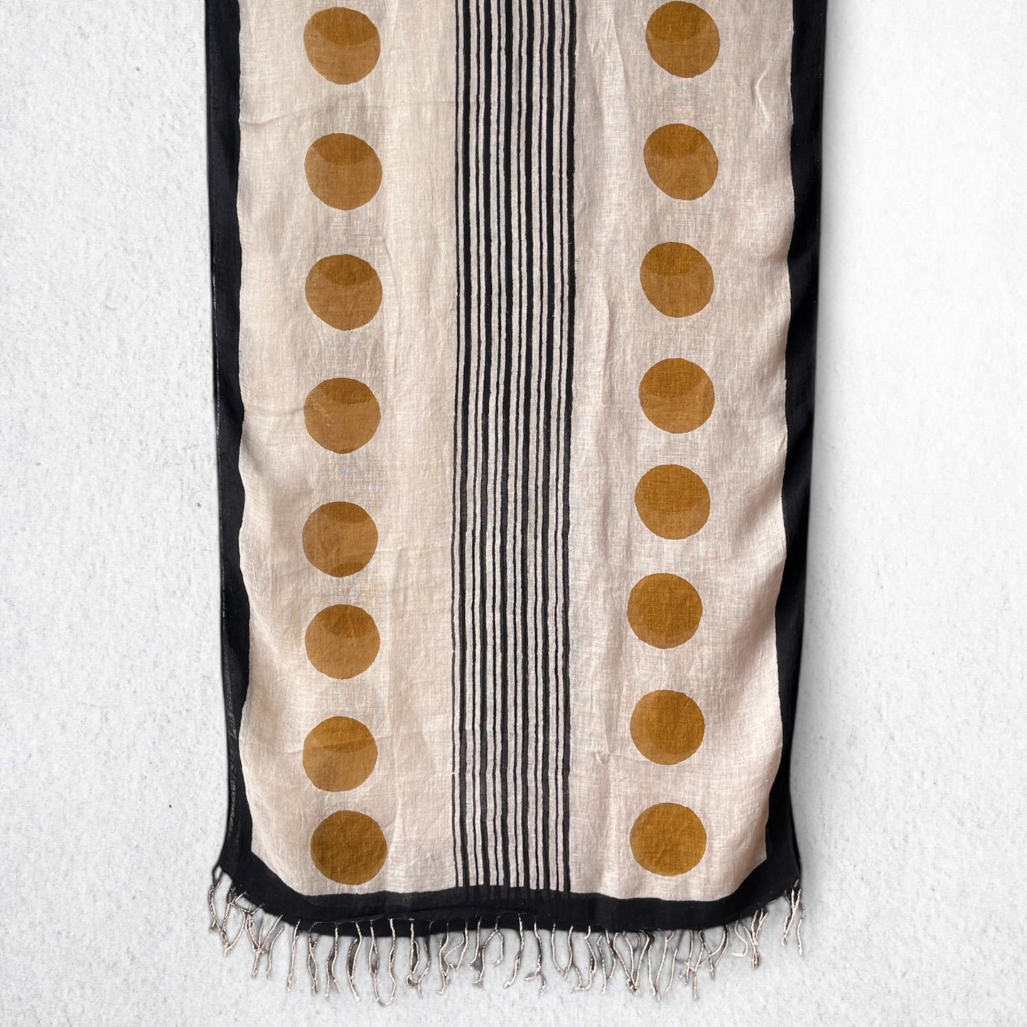 Bagru Hand Block Printed Linen Dupatta