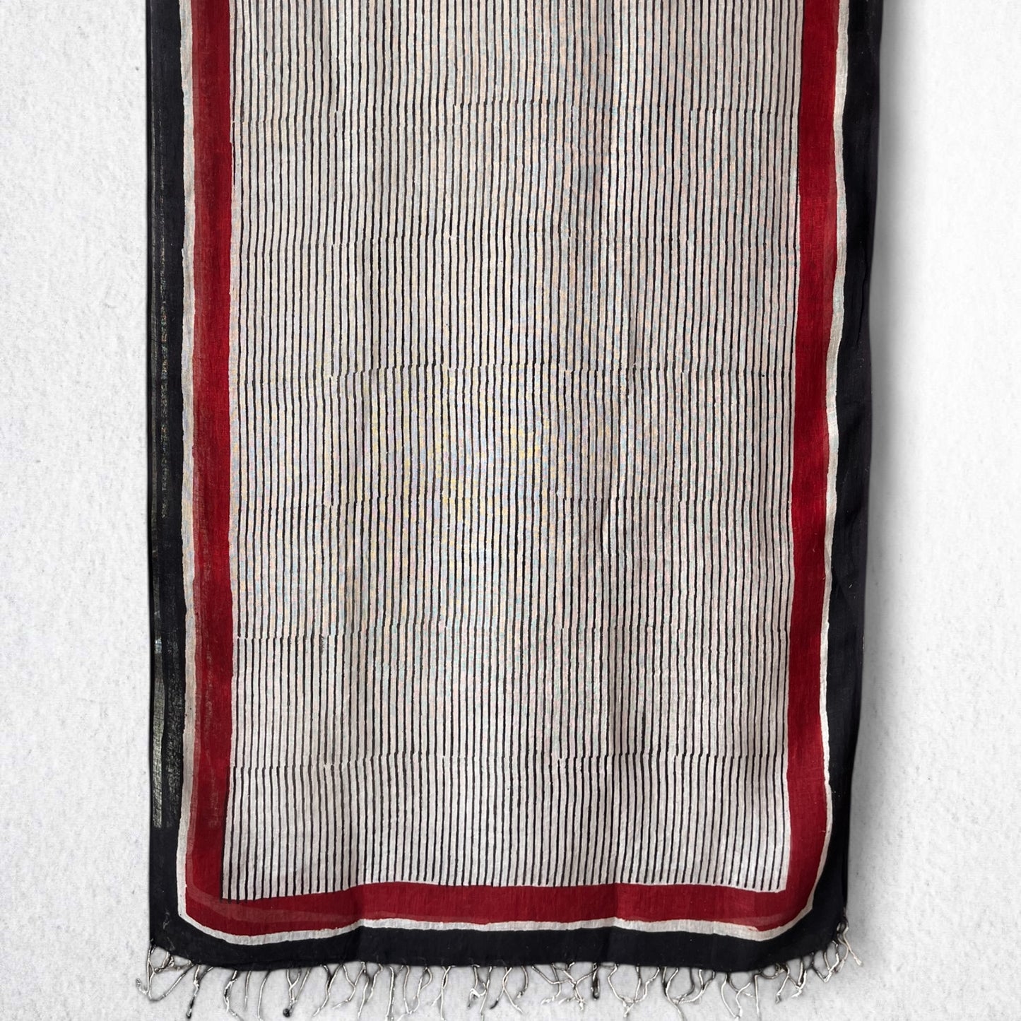 Bagru Hand Block Printed Linen Dupatta