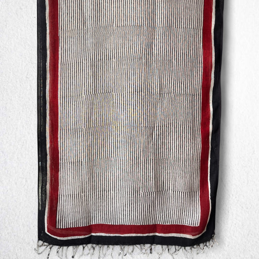Bagru Hand Block Printed Linen Dupatta