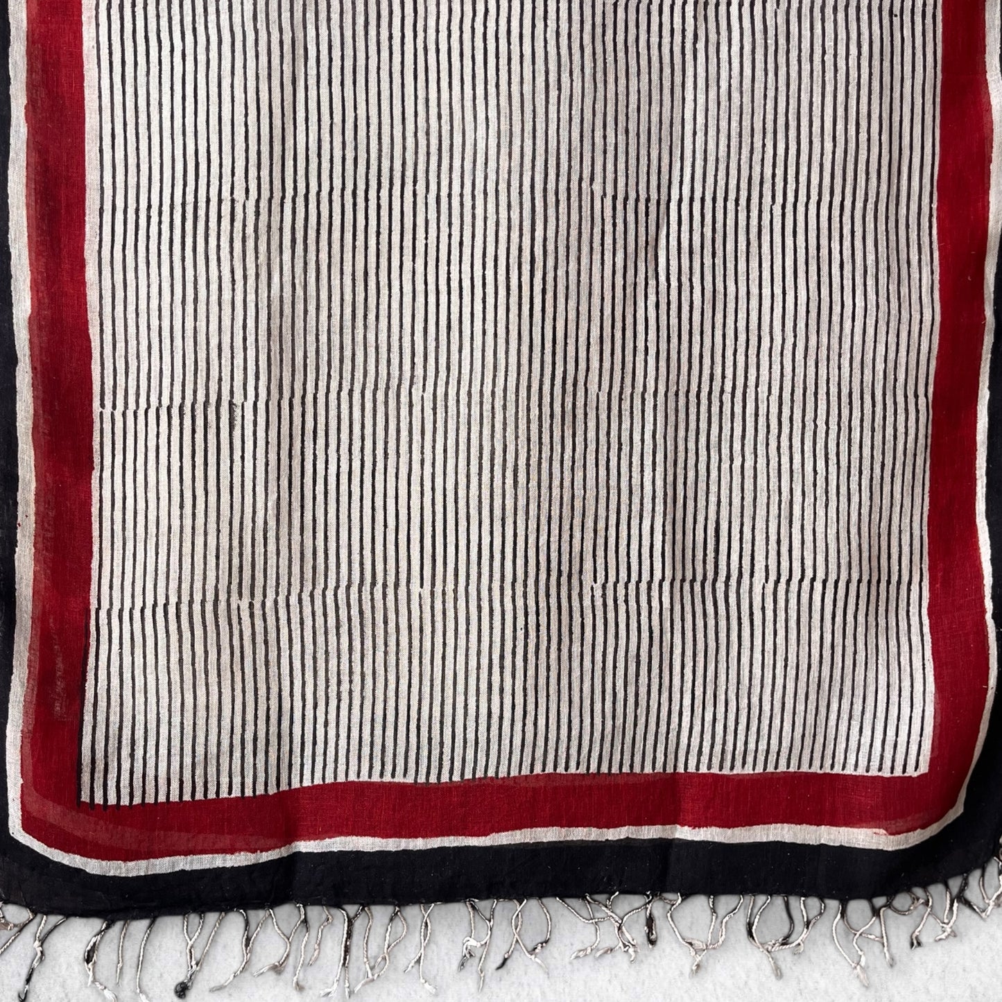 Bagru Hand Block Printed Linen Dupatta