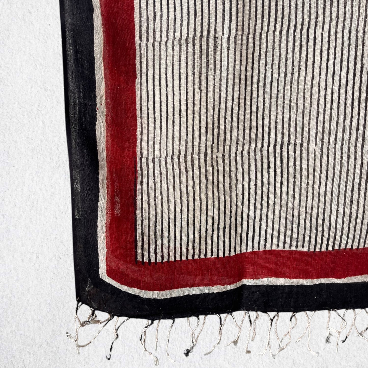 Bagru Hand Block Printed Linen Dupatta