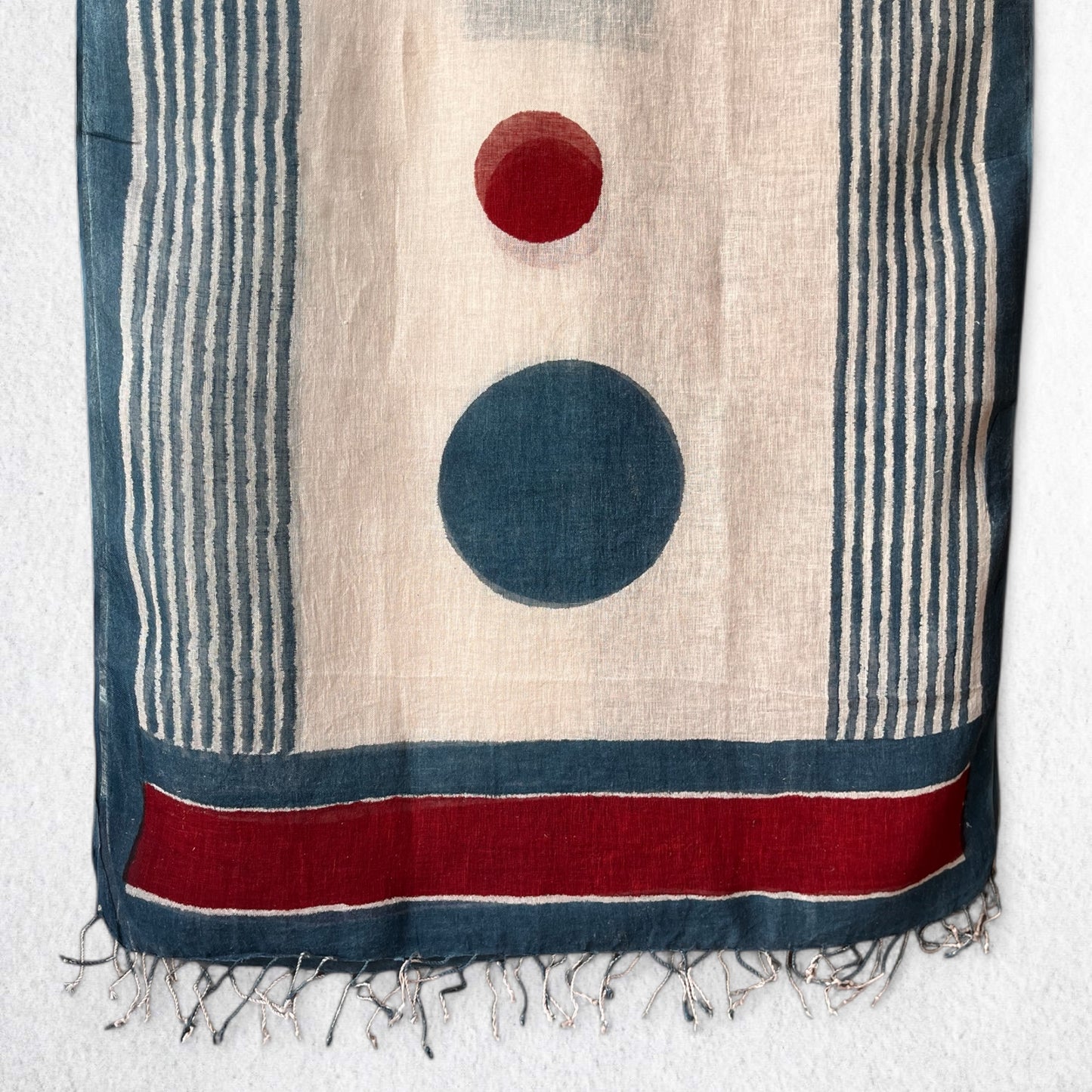 Bagru Hand Block Printed Linen Dupatta