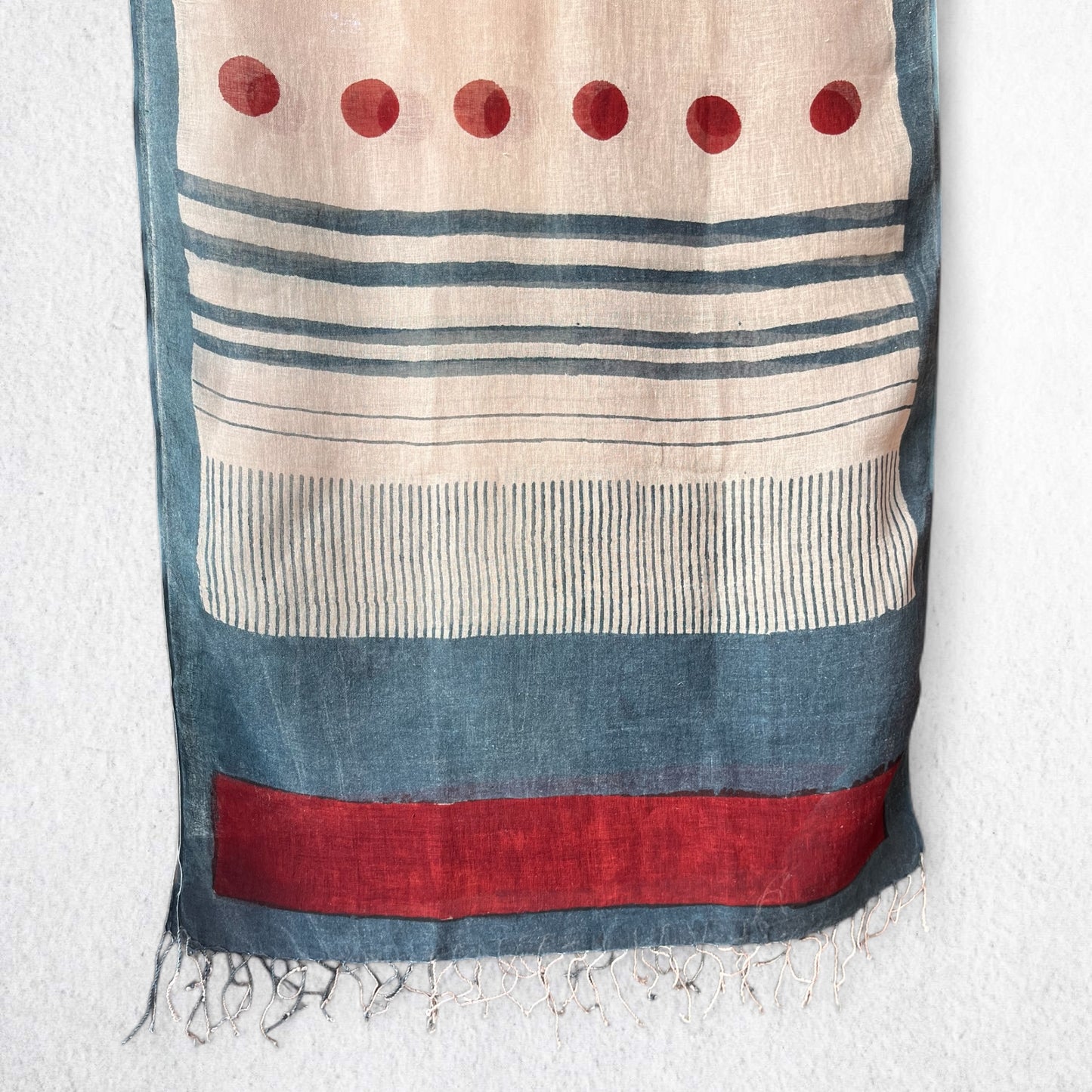 Bagru Hand Block Printed Linen Dupatta