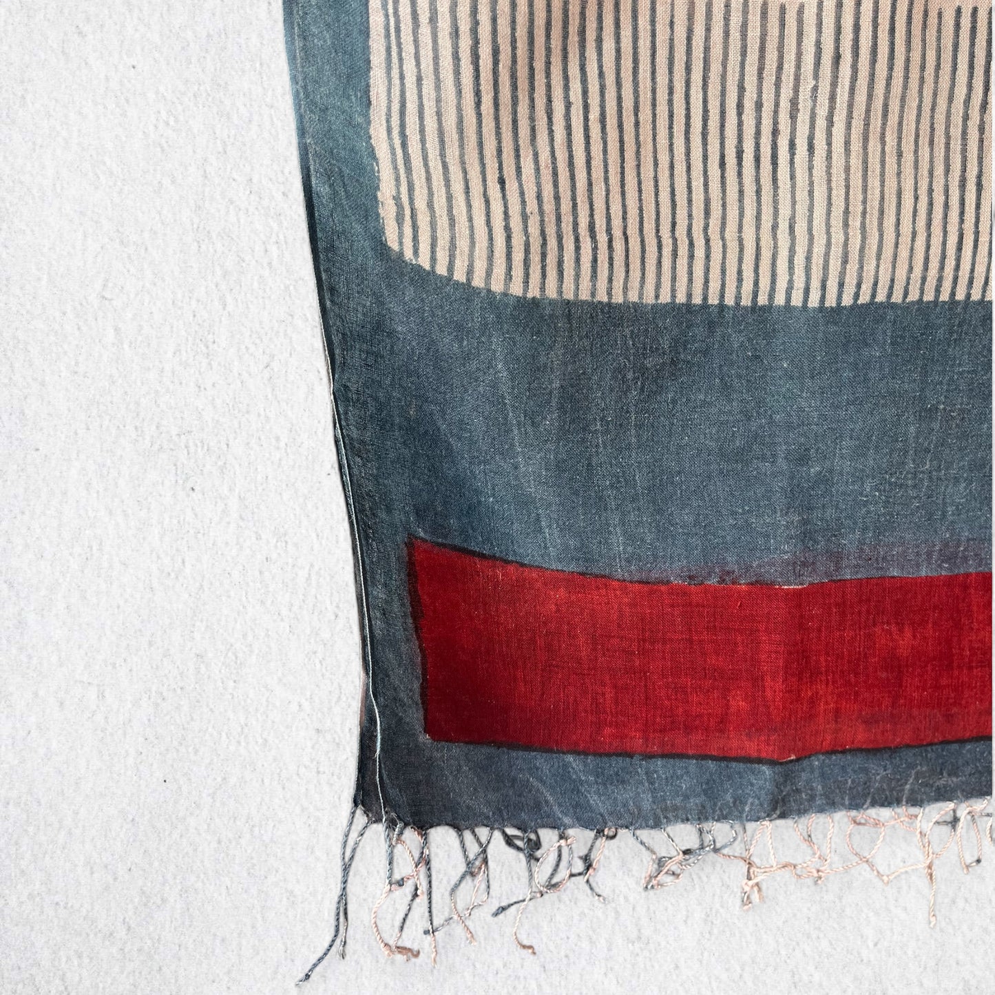 Bagru Hand Block Printed Linen Dupatta