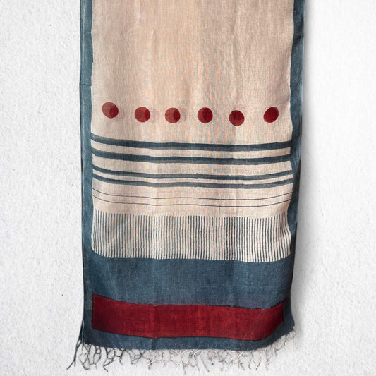Bagru Hand Block Printed Linen Dupatta
