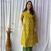 Ajrakh Yellow Floral Hand Block Printed Angrakha