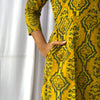 Ajrakh Yellow Floral Hand Block Printed Angrakha