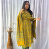 Ajrakh Yellow Floral Hand Block Printed Angrakha