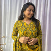 Ajrakh Yellow Floral Hand Block Printed Angrakha