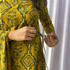 Ajrakh Yellow Floral Hand Block Printed Angrakha
