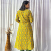 Ajrakh Yellow Floral Hand Block Printed Angrakha