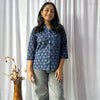 Dabu Blue Floral Hand Block Printed Tunic