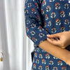 Dabu Blue Floral Hand Block Printed Tunic