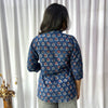 Dabu Blue Floral Hand Block Printed Tunic