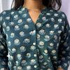 Dabu Green Floral Hand Block Printed Tunic