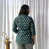 Dabu Green Floral Hand Block Printed Tunic