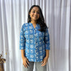 Dabu Blue Floral Hand Block Printed Tunic
