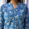 Dabu Blue Floral Hand Block Printed Tunic