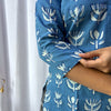 Dabu Blue Floral Hand Block Printed Tunic