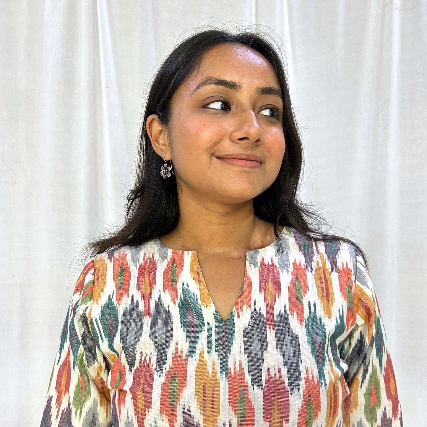 Ikkat Multicolour Long Kurti