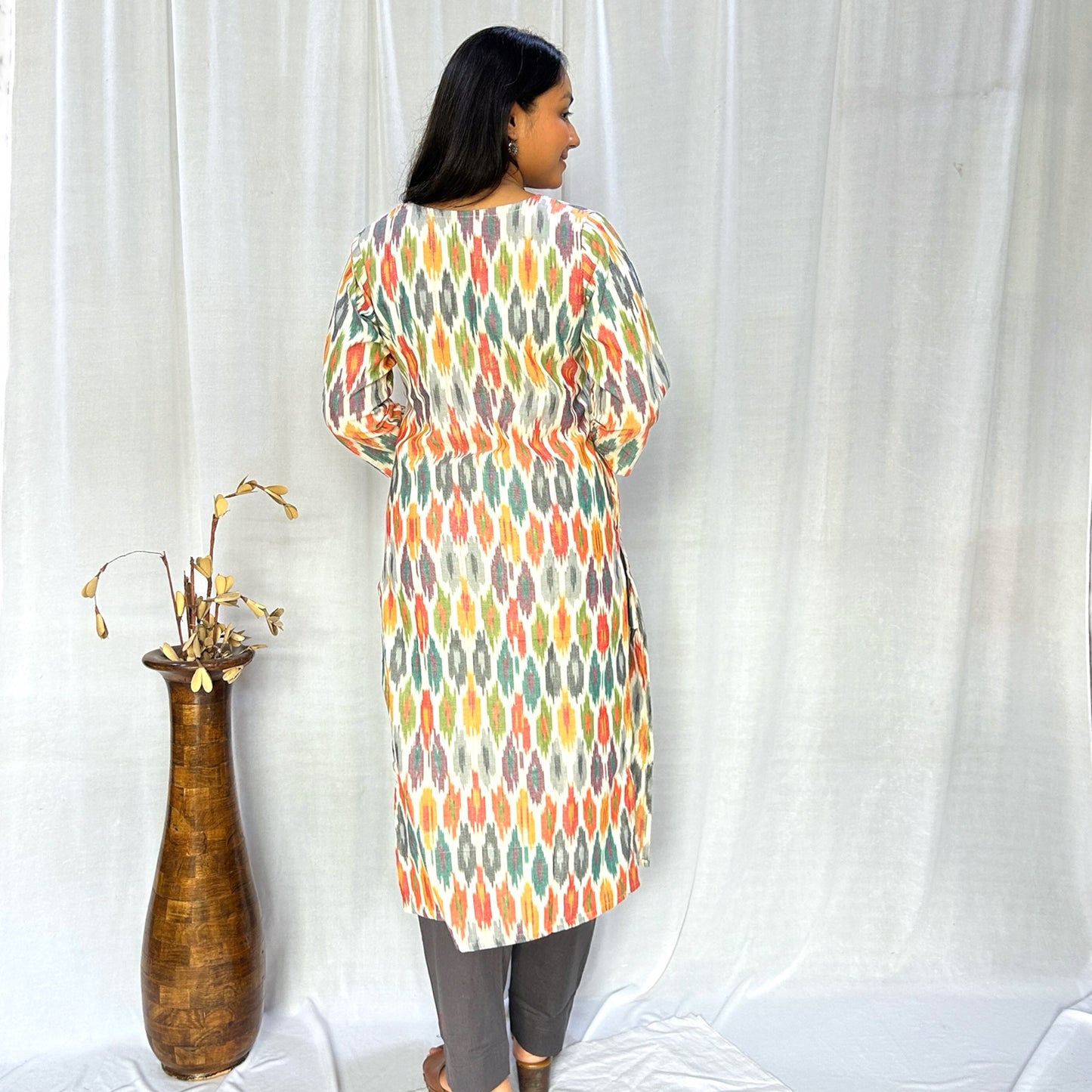 Ikkat Multicolour Long Kurti