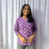 Dabu Purple Floral Hand Block Printed Tunic