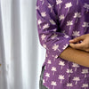 Dabu Purple Floral Hand Block Printed Tunic