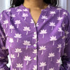 Dabu Purple Floral Hand Block Printed Tunic