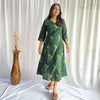 Dabu Green Animal Print Hand Block Printed Dress