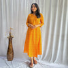 Mercerised Ikkat Yellow Handloom Dress