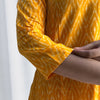 Mercerised Ikkat Yellow Handloom Dress
