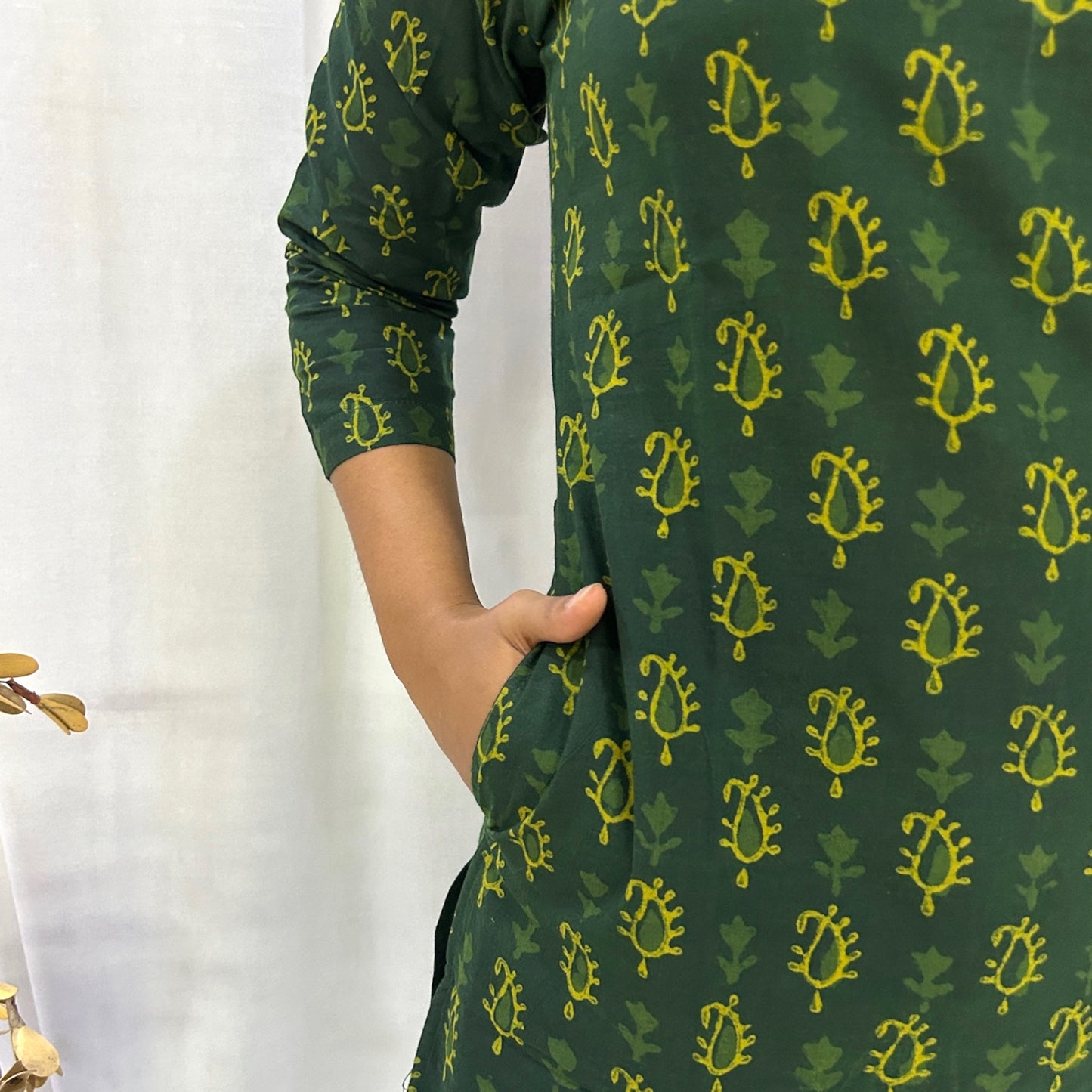 Dabu Green Mango Long Kurti