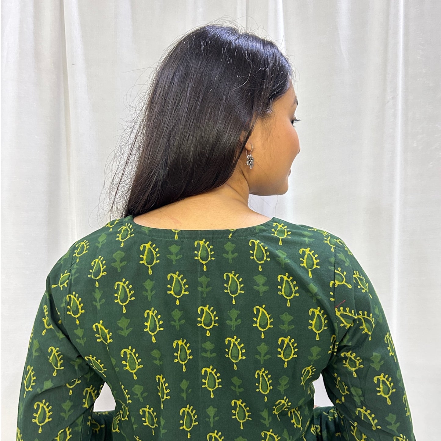 Dabu Green Mango Long Kurti