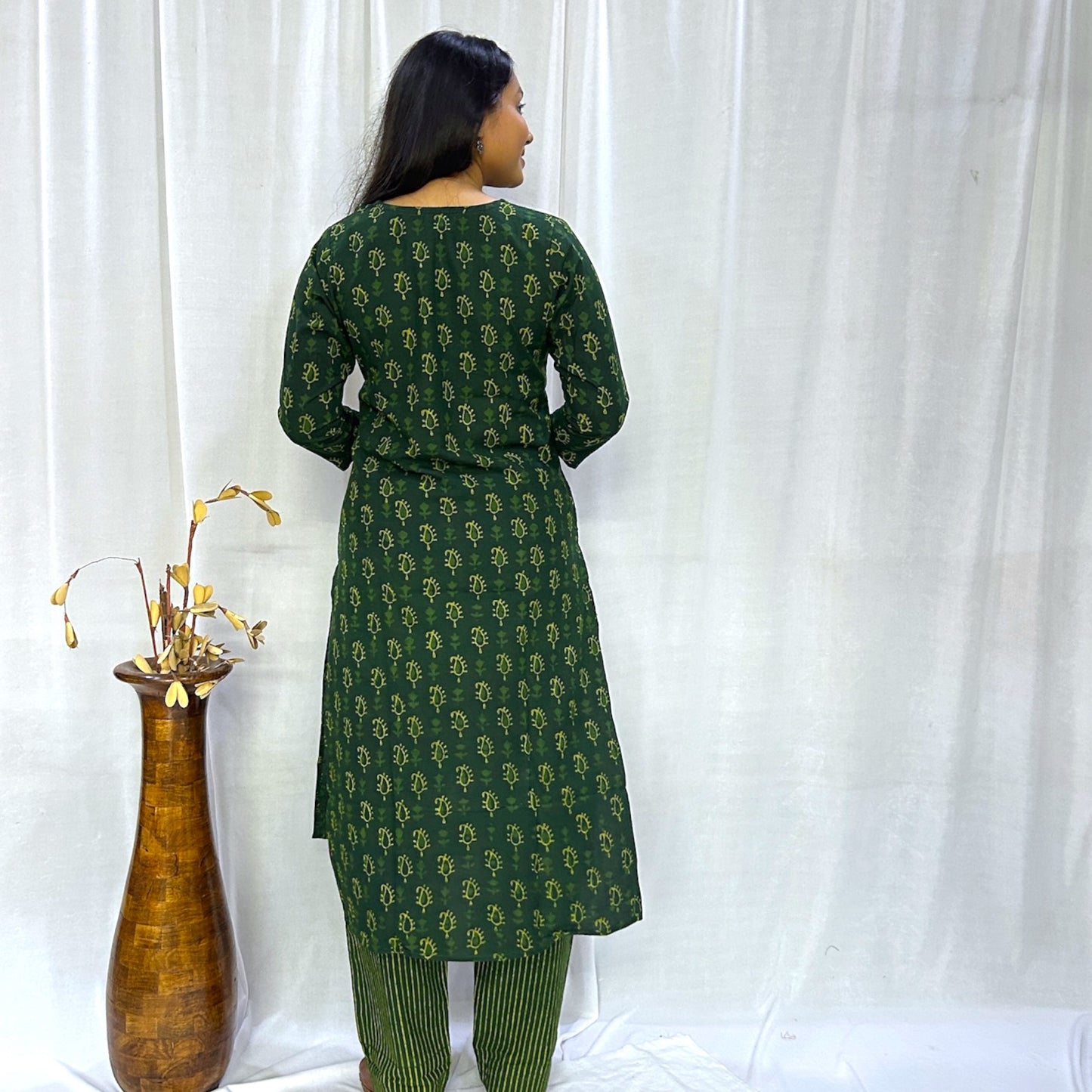 Dabu Green Mango Long Kurti