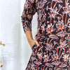 Kalamkari Black floral Long Kurti