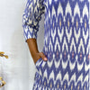 Ikkat Blue White Long Kurti