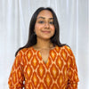 Ikkat Orange Yellow Long Kurti