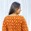Ikkat Orange Yellow Long Kurti