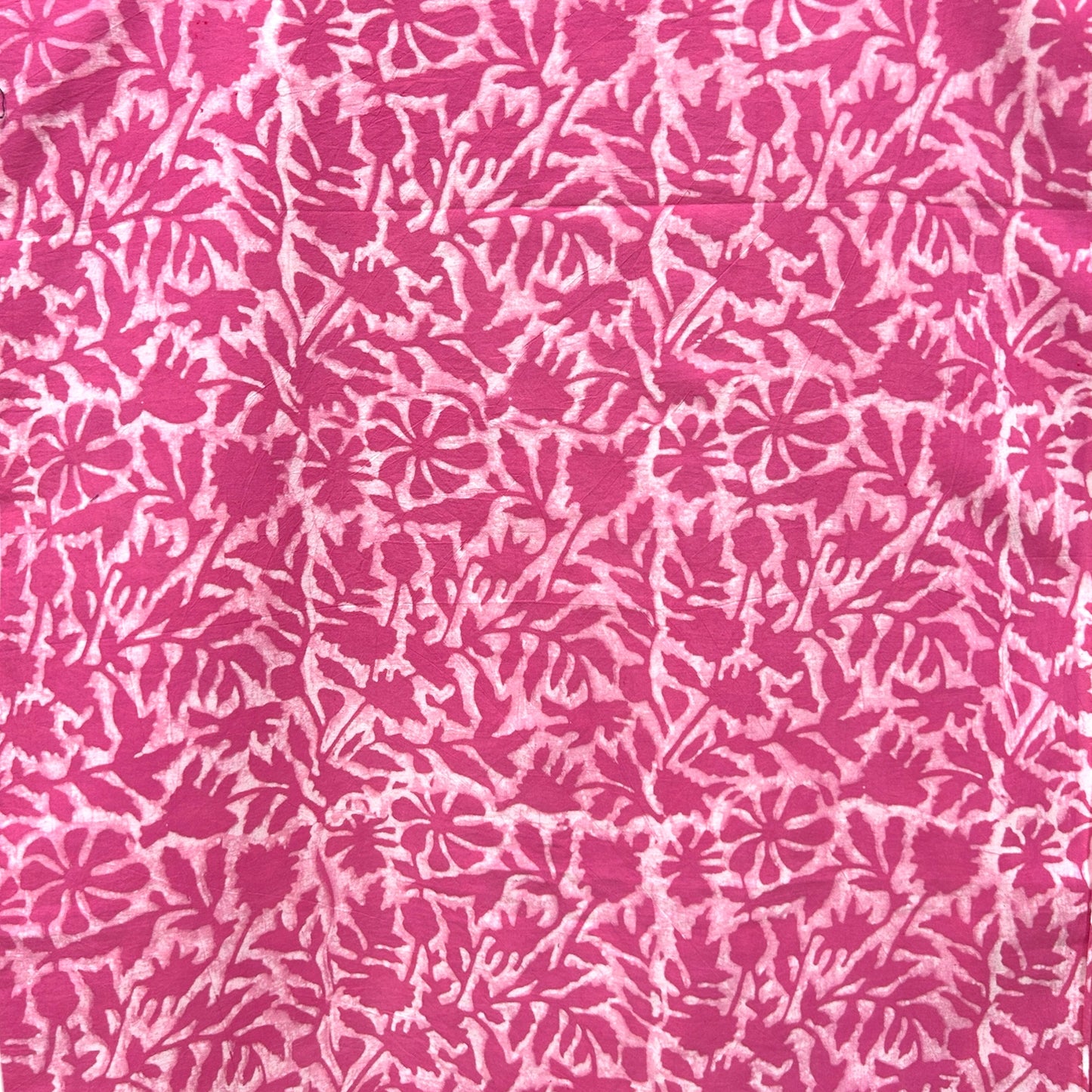 Dabu Pink Floral Hand Block Printed Fabric