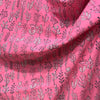 Dabu Pink Floral Hand Block Printed Fabric