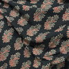 Vegetable Black Floral Hand Block Printed Fabric