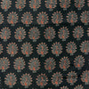Vegetable Black Peacock Motif Hand Block Printed Fabric